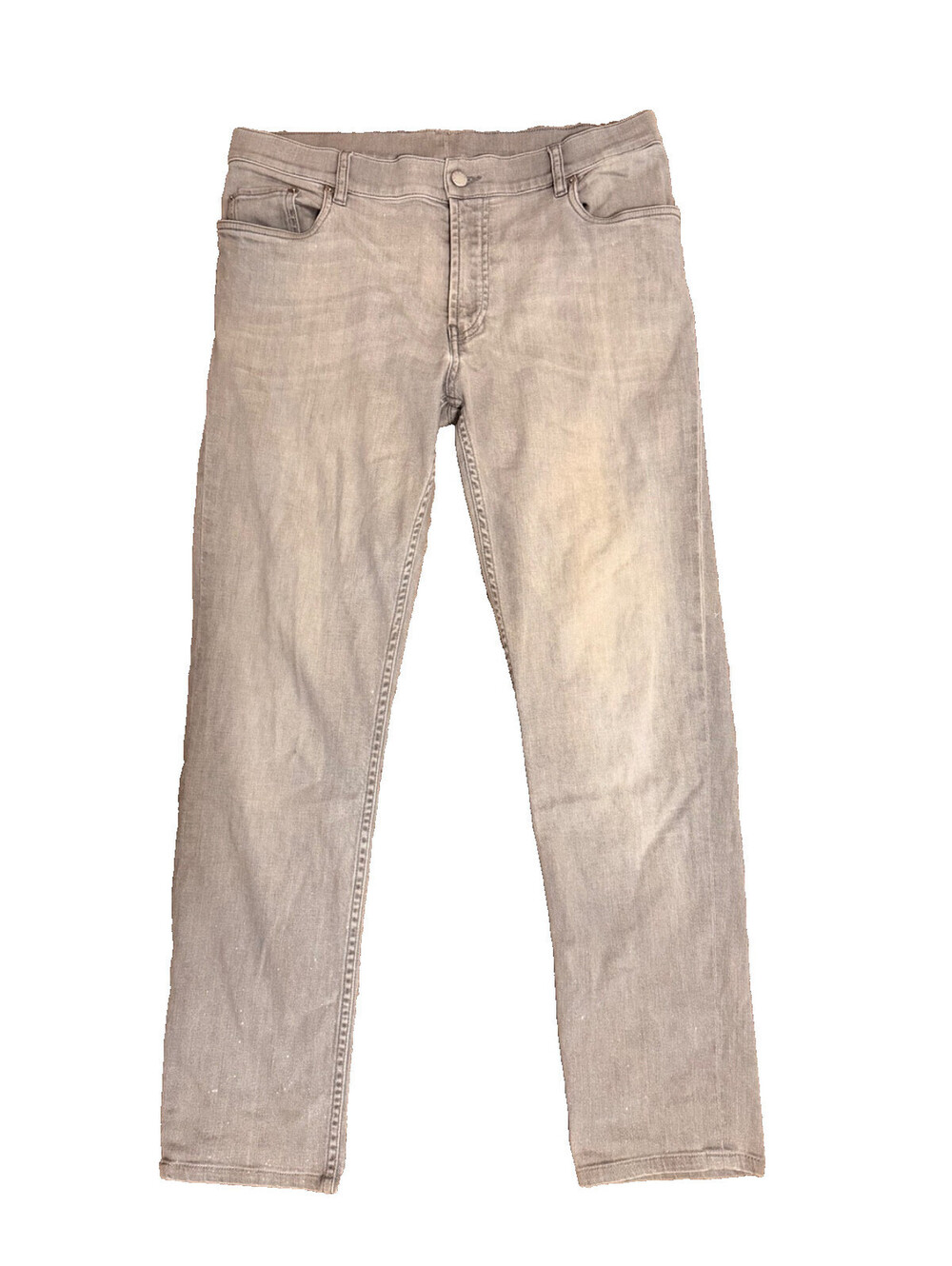 Prada Washed Light Gray Zip Fly Jeans Size 35 Tight/Skinny